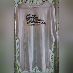 The Phluid Project Pride All Year White Tee with Black Text